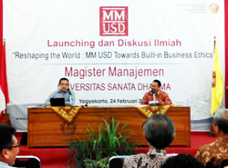 <i>Launching</i> dan Diskusi Ilmiah MM USD</i><br><i>Reshaping the World: MM USD Towards Built in Business Ethics</i> :: usd.ac.id