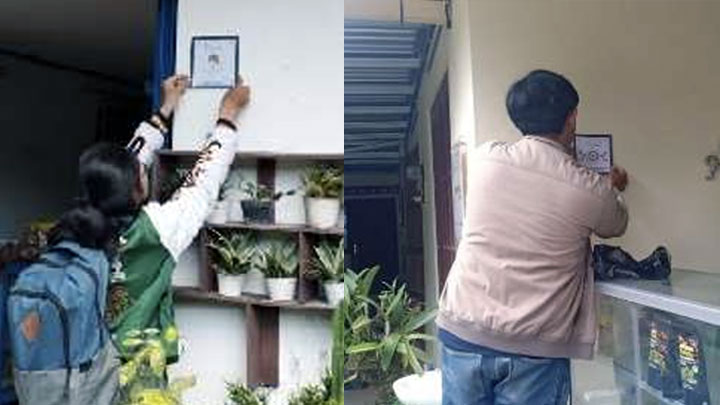 Gambar penempelan 2 marker di tempat pelaku UMKM DewiPeri (dok. Abdibas Sasing dan TI) Gambar penempelan 2 marker di tempat pelaku UMKM DewiPeri (dok. Abdibas Sasing dan TI)