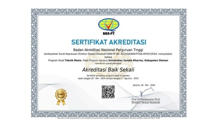 Sertifikat Akreditasi Prodi Teknik Mesin Sertifikat Akreditasi Prodi Teknik Mesin