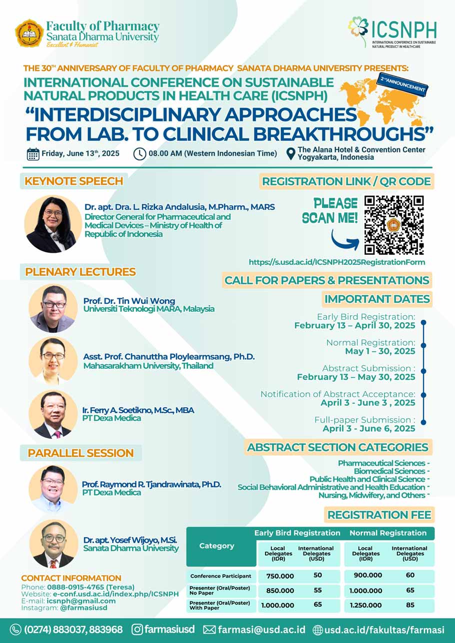 International Conference on Sustainable Natural Products in Health Care (ICSNPH) 2025: