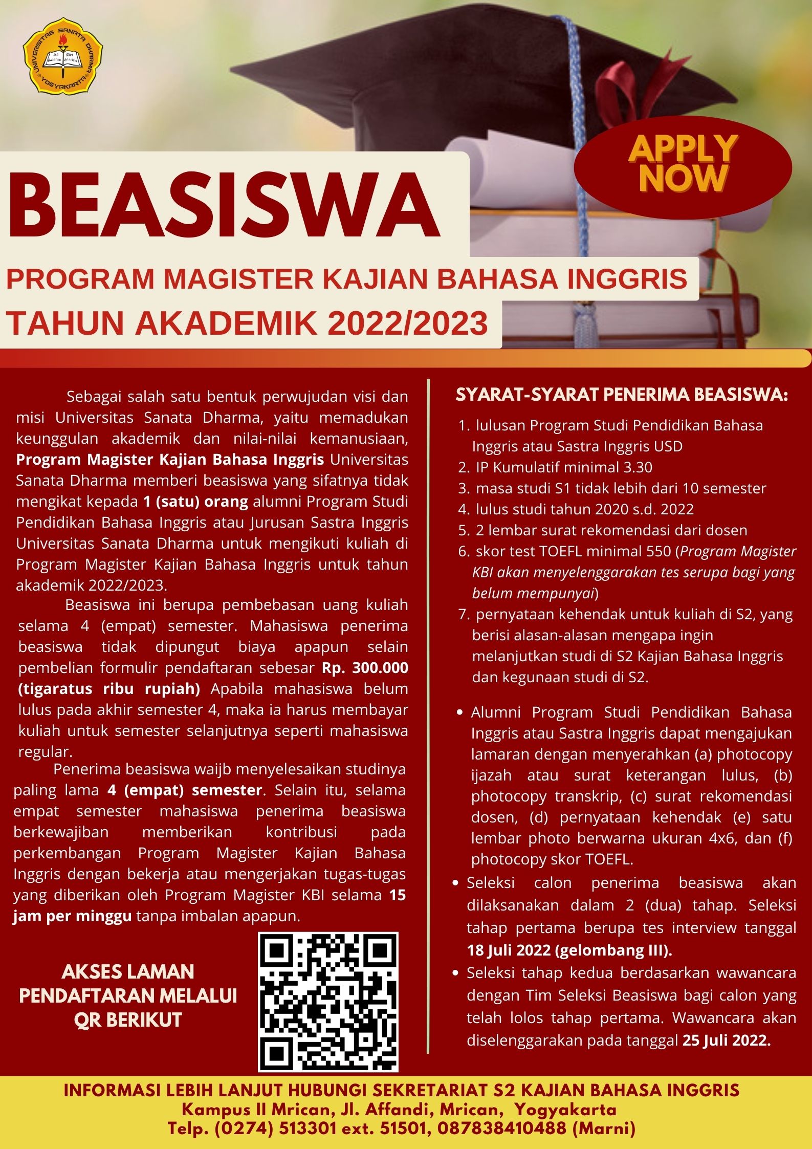 ELS Scholarship 2022 Application is Open :: Fakultas Pasca Sarjana USD Yogyakarta