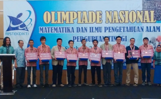 Prodi Matematika meraih medali perunggu dalam Olimpiade Nasional MIPA 2015 :: Matematika