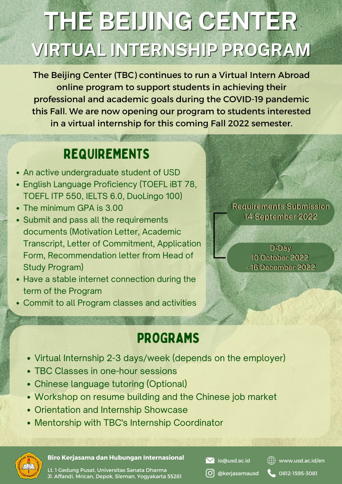The Beijing Center Virtual Intership Program